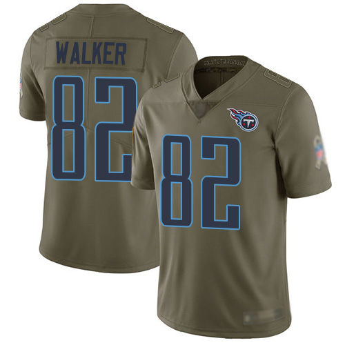 Tennessee Titans Limited Olive Men Delanie Walker Jersey NFL Football #82 2017 Salute to Service->youth nfl jersey->Youth Jersey